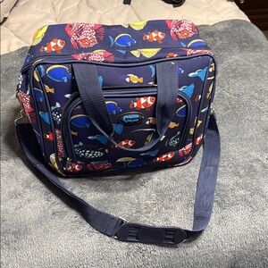 Navy Fish Print Bag